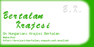 bertalan krajcsi business card